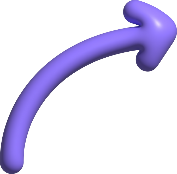 Purple 3d curve arrow
