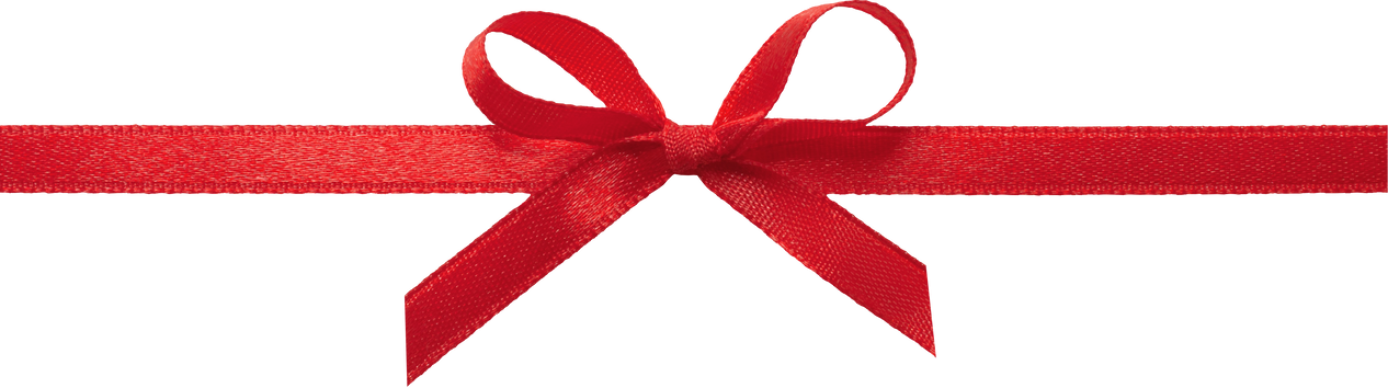 Red bow and ribbon line.